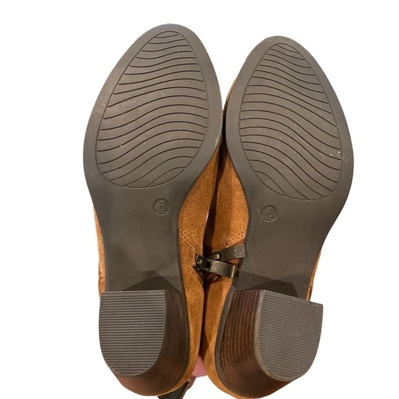 Franco Fortini size 6 Nicolette Brown suede leather side zip Boho Ankle Booties - Picture 5 of 10